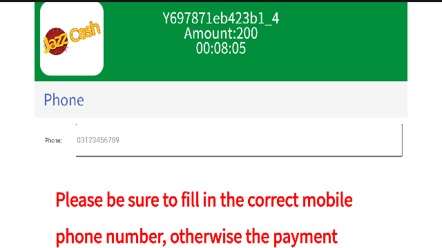 Step-by-step instructions for topping up via JazzCash-AC in the PAK234 app