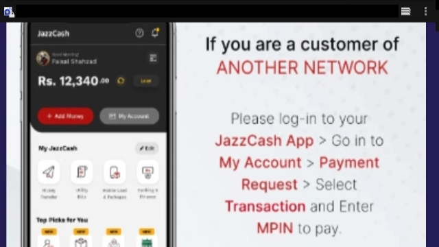 Step-by-step instructions for topping up via JazzCash_ST in the PAK234 app - Figure 2